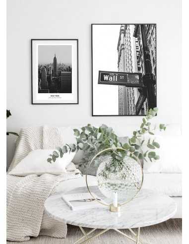 Black and white poster of street street in New York Black and white poster of street street in New York