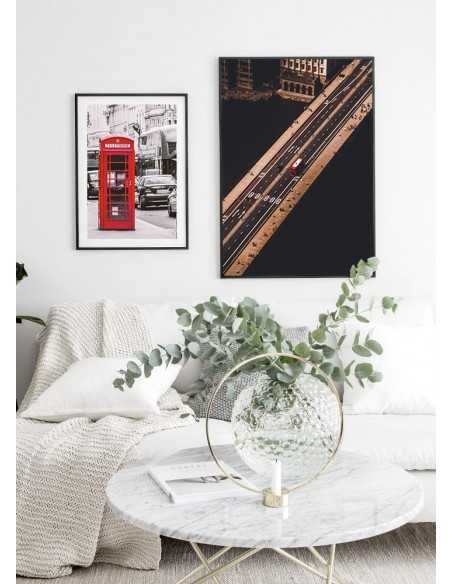 Plakat, angielska budka telefoniczna czerwona