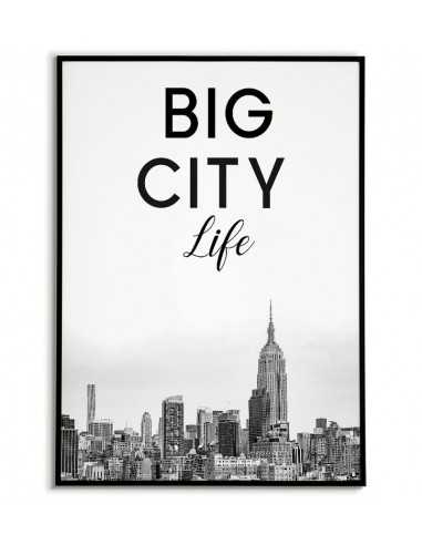 Plakat nowego jorku z napisem Big City Life w stylu skandynawskim