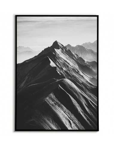Mountain Range - Scandinavian poster with black-and-white mountains