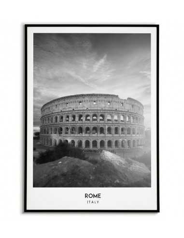 plakat rzymu we włoszech zdjęcie koloseum w czerni i bieli