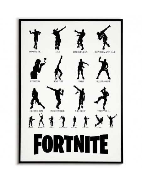 plakat z gry fortnite dla prawdziwego gracza do pokoju lista tańca z nazwami