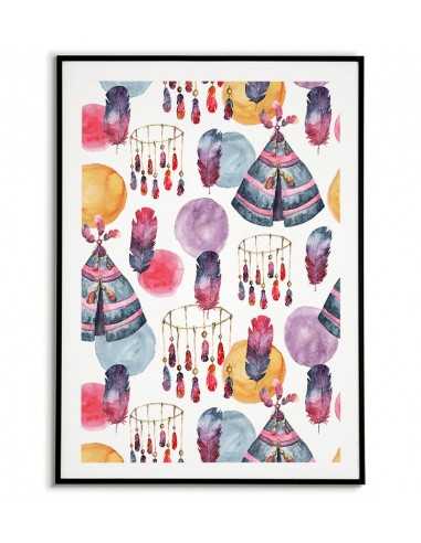 A picture on the wall - a wigwam, an...