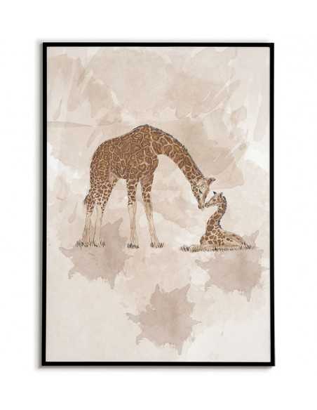 plakat dla dziecka, do pokoju dziecięcego, plakat z żyrafą