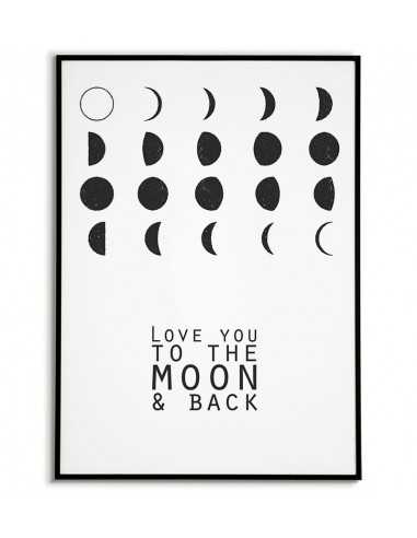 plakat z księżycem, księżyc, plakat z kosmosem, plakaty do domu, obrazek, planeta, i love you to the moon