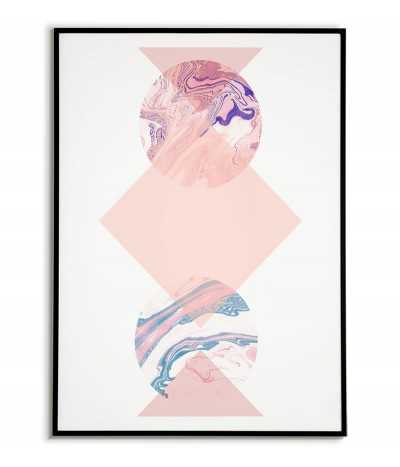 geometric poster in pastel colors modern collage and triangles