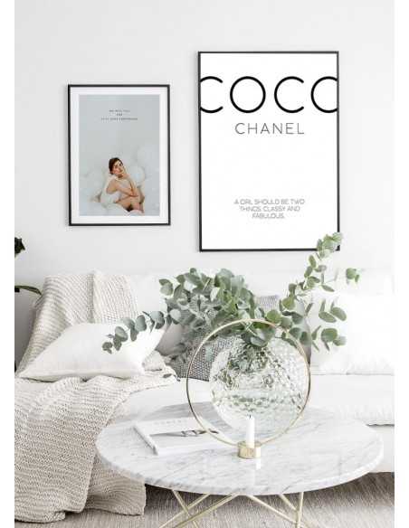 Plakat motywacyjny Coco Chanel z cytatem, plakat fashion z cytatem coco