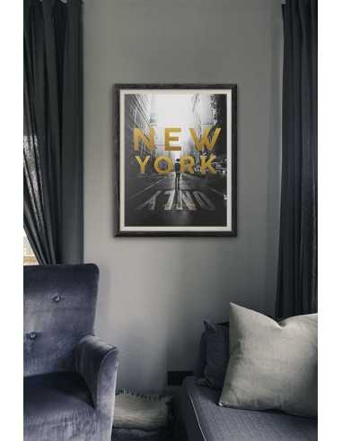 poster with new york and golden inscriptions. New York poster with the name of the city and country. poster with new york and golden inscriptions. New York poster with the name of the city and country.