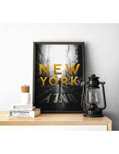 poster with new york and golden inscriptions. New York poster with the name of the city and country. poster with new york and golden inscriptions. New York poster with the name of the city and country.