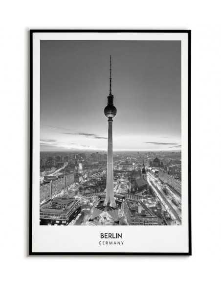 Plakat berlin. Plakat ze zdjęciem berlina, czarno biały. Plakat w stylu skandynawskim