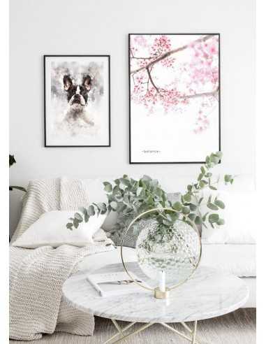 Poster with a tree of blooming cherry... Poster with a tree of blooming cherry...