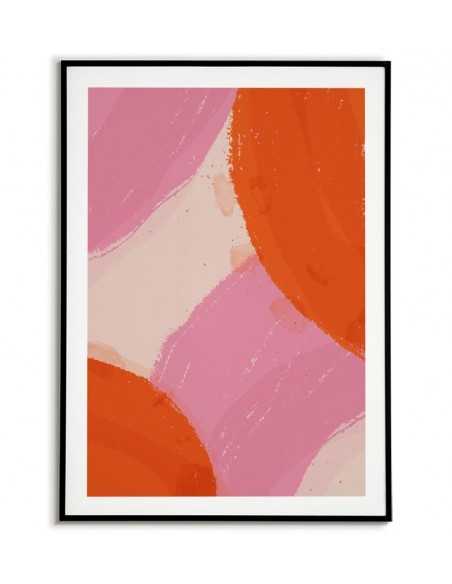 Scandinavian poster abstraction with paint pattern with circles