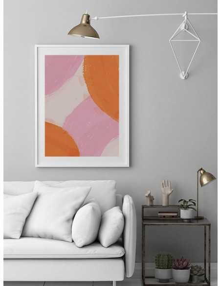 Scandinavian poster abstraction with paint pattern with circles