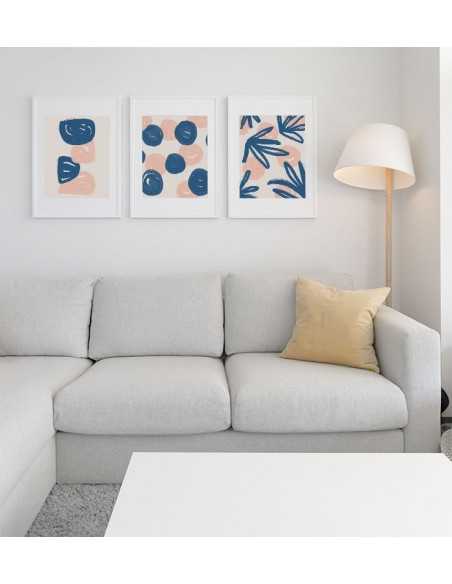 Plakat skandynawski abstrakcja, malowane farbą, koła i kulki