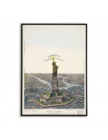 old vintage poster, illustration of the statue of liberty new york old vintage poster, illustration of the statue of liberty new york