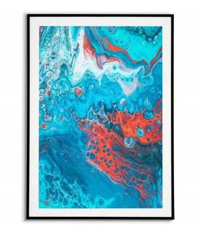 plakat skandynawski - niebieska abstrakcja, grafika na ścianę