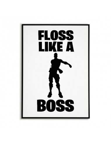 Plakat Fortnite dla gracza z napisem "Floss Like A Boss" oraz z pozycją taneczną Plakat Fortnite dla gracza z napisem "Floss Like A Boss" oraz z pozycją taneczną
