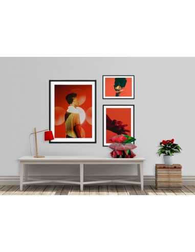 plakat skandynawski, portret fotograficzny, czerwona grafika na ścianę plakat skandynawski, portret fotograficzny, czerwona grafika na ścianę