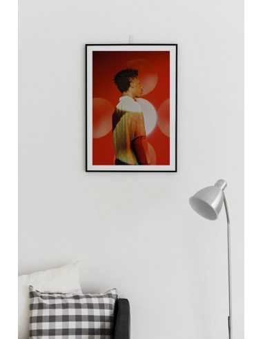 plakat skandynawski, portret fotograficzny, czerwona grafika na ścianę plakat skandynawski, portret fotograficzny, czerwona grafika na ścianę