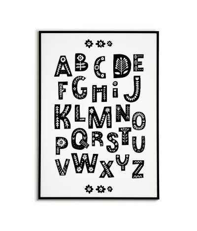 Poster Alphabet with letters - Educational poster for children