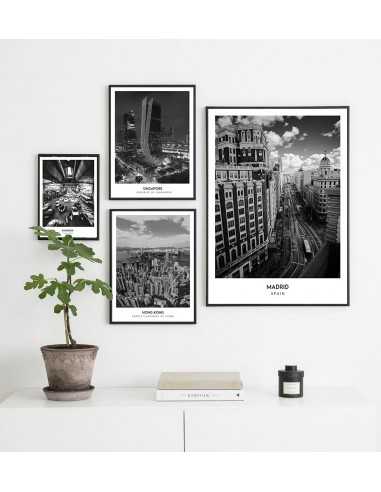 Poster with the city of Bangkok, Thailand. Picture on the wall. black and white photo on the wall Poster with the city of Bangkok, Thailand. Picture on the wall. black and white photo on the wall