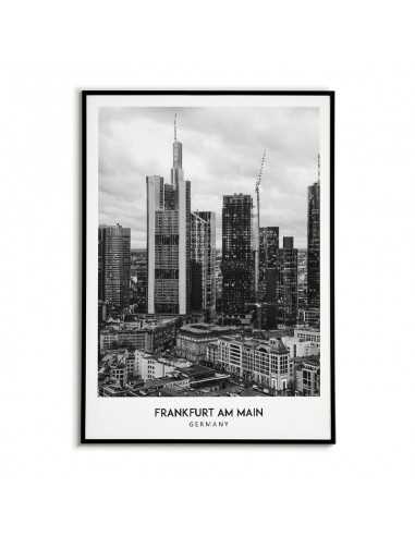 Poster with the city of Frankfurt am Main in Germany, Wall art picture. black and white photo on the wall Poster with the city of Frankfurt am Main in Germany, Wall art picture. black and white photo on the wall