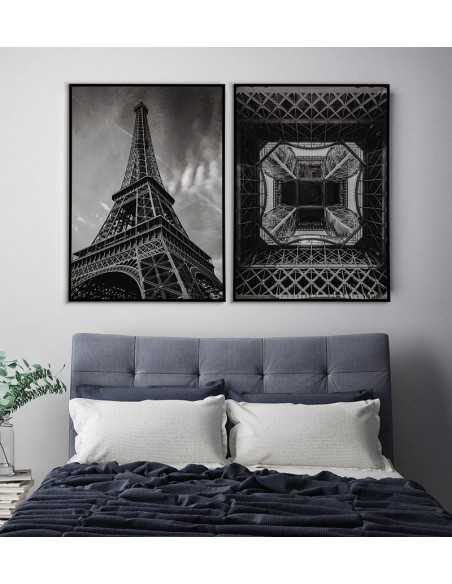 poster with the Eiffel tower, Paris wall art. Black and white photo graphics for the living room