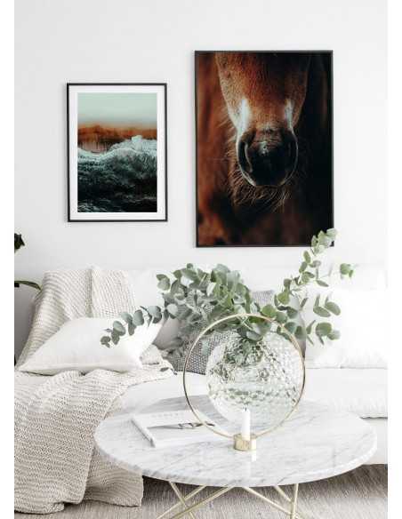 plakat, obraz do ramki w stylu skandynawskim z portretem konia