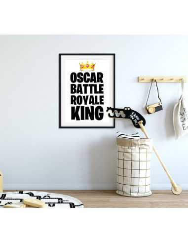 Plakat personalizowany dla gracza z imieniem i koroną. Inspirowany grami typu Battle Royale tj. Fortnite, Apex Plakat personalizowany dla gracza z imieniem i koroną. Inspirowany grami typu Battle Royale tj. Fortnite, Apex