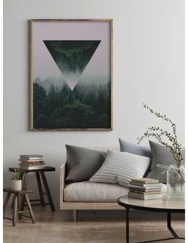 Poster forest in fog - Geometric wall... Poster forest in fog - Geometric wall...