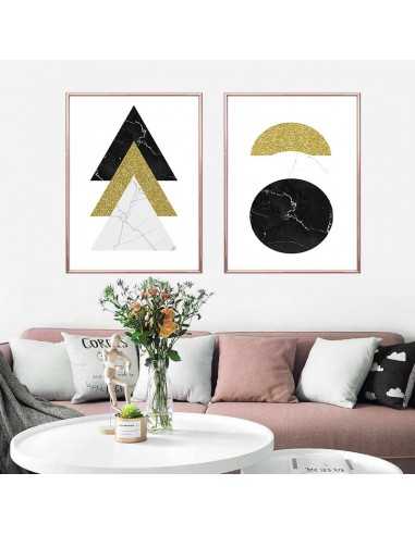 Geometric poster - triangles and gold... Geometric poster - triangles and gold...