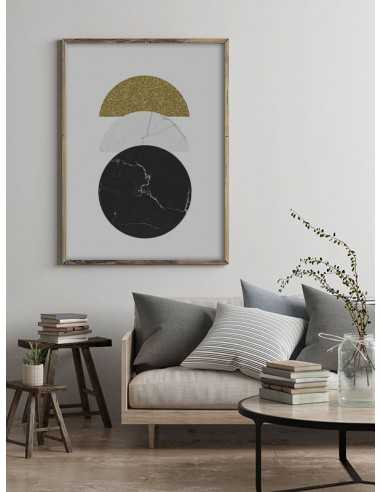 Geometric poster - circles and gold -... Geometric poster - circles and gold -...