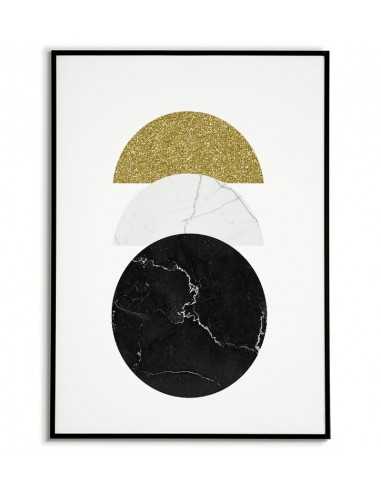 Geometric poster - circles and gold -...
