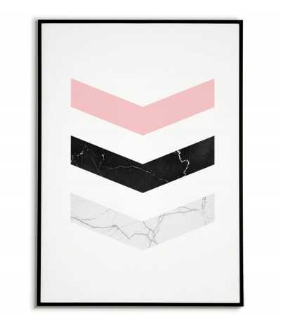 Plakat geometryczny ze strzałkami. Nowoczesna grafika na ścianę.