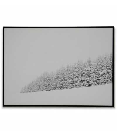 Winter forest. Poster, picture, graphics on the wall in the Scandinavian style.