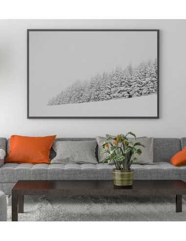 Winter forest. Poster, picture, graphics on the wall in the Scandinavian style. Winter forest. Poster, picture, graphics on the wall in the Scandinavian style.