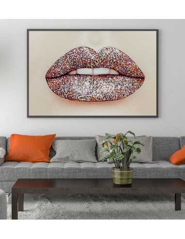 poster, wall graphics with glittered lips. Fashion poster poster, wall graphics with glittered lips. Fashion poster
