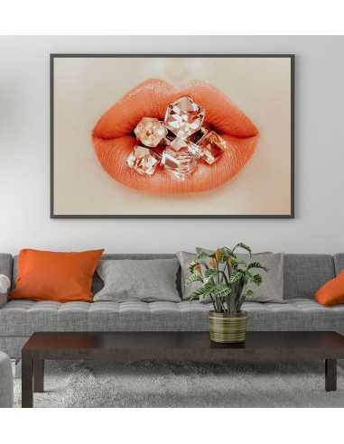 Fashion poster, lips with diamonds. Modern wall art Fashion poster, lips with diamonds. Modern wall art