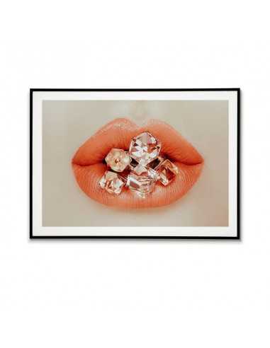 Fashion poster, lips with diamonds. Modern wall art Fashion poster, lips with diamonds. Modern wall art