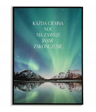 Motivational poster with the inscription and color photo - every night. Modern graphics for the living room