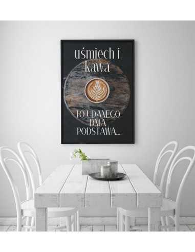 The perfect poster for the kitchen - smile and coffee. Wall art for the kitchen The perfect poster for the kitchen - smile and coffee. Wall art for the kitchen