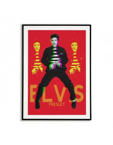 plakat Elvis Presley - Plakaty z muzykami do salonu. Piękna czerwono czarna grafika na ścianę. plakat Elvis Presley - Plakaty z muzykami do salonu. Piękna czerwono czarna grafika na ścianę.