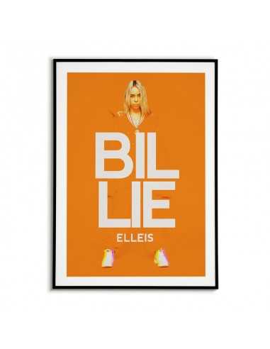 billie eilish autorski plakat na ścianę. Grafika do ramki w kolorach pomarańczowym i białym billie eilish autorski plakat na ścianę. Grafika do ramki w kolorach pomarańczowym i białym