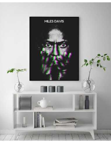 Miles Davis poster with Jazz musician. Original wall art with a jazz artist Miles Davis poster with Jazz musician. Original wall art with a jazz artist