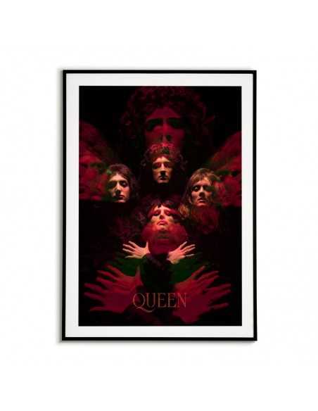 Plakat zespołu Queen. Autorska Grafika obraz do ramki wykonana w nowoczesnym stylu.
