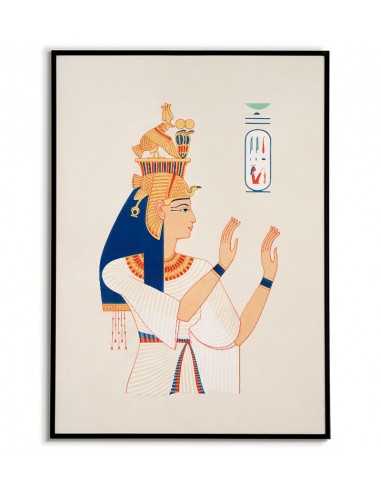 Egypt poster with motifs of ancient Egypt. Wall graphics with vintage style portrait.