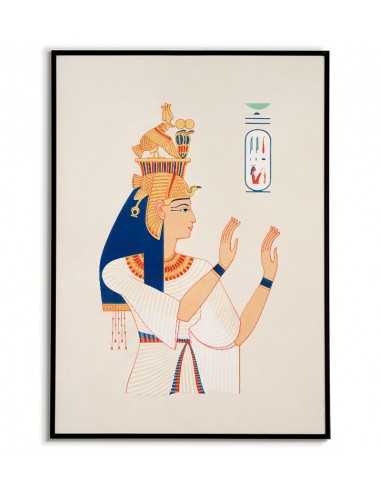 Plakat Egipt z motywami starożytnego egiptu. Grafika na ścianę z portretem w stylu vintage.