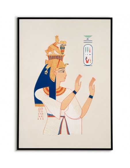 Egypt poster with motifs of ancient Egypt. Wall graphics with vintage style portrait.