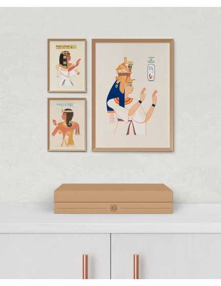 Egypt poster with motifs of ancient Egypt. Wall graphics with vintage style portrait.