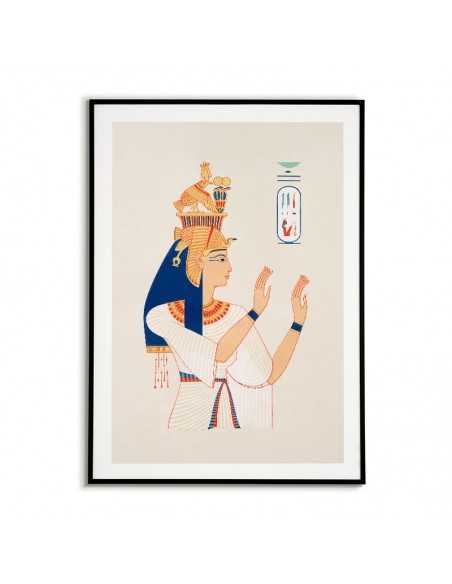 Egypt poster with motifs of ancient Egypt. Wall graphics with vintage style portrait.